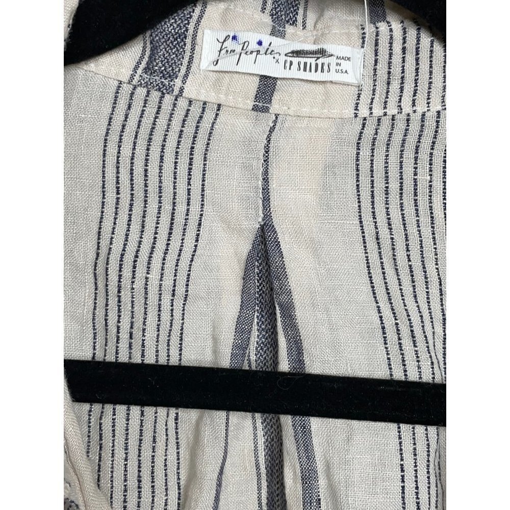 Free People CP Shades Linen Stripe Button-down Shirt Oversized Size XS NEW - Picture 8 of 8